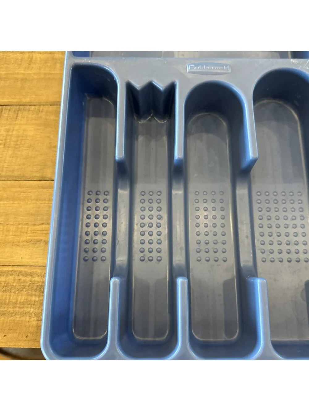 Vintage Rubbermaid Cutlery Organizer Flatware Blue 1994 Heavy Plastic 2925